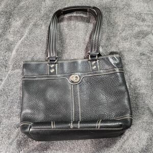 Coach F13959 Hamptons Black Pebbled Leather Purse Handbag  G